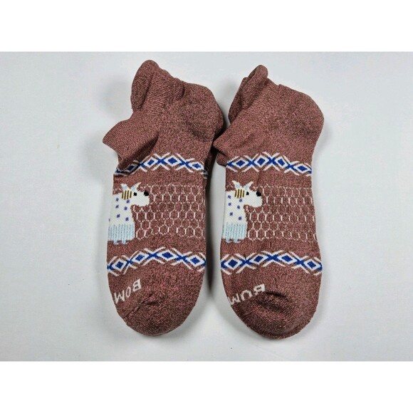 Bombas Pattern Sheep Athletic Ankle Socks Lot Of 2 Pairs Size M - Picture 1 of 2
